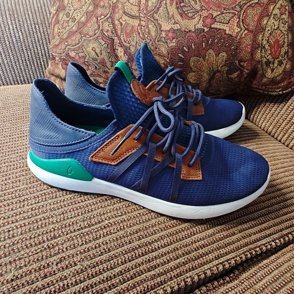 Men's Olukai Mio Li Blue/Green/Brown Casual Mesh Sneaker Slip-Resistant Size 10 - Picture 8 of 13